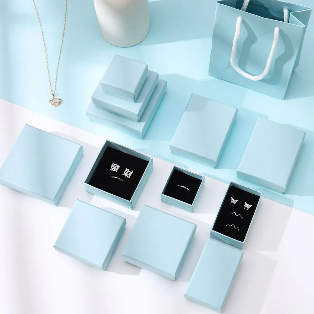 12pack White Simple Luxury Box Dark Green Paper Jewellry Rings Earrings Bracelet Necklace Display Case Jewelry Organizer Boxes Purest Peak