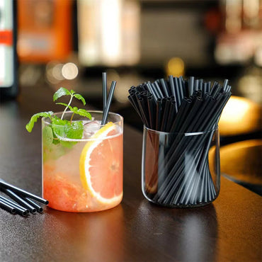 50-6000PCS Black Straws Flexible Drinking Straws Cocktail Straws plastique Drink Tube Straw for Wedding Tea bar Party Wholesale Quick Pick Grocers