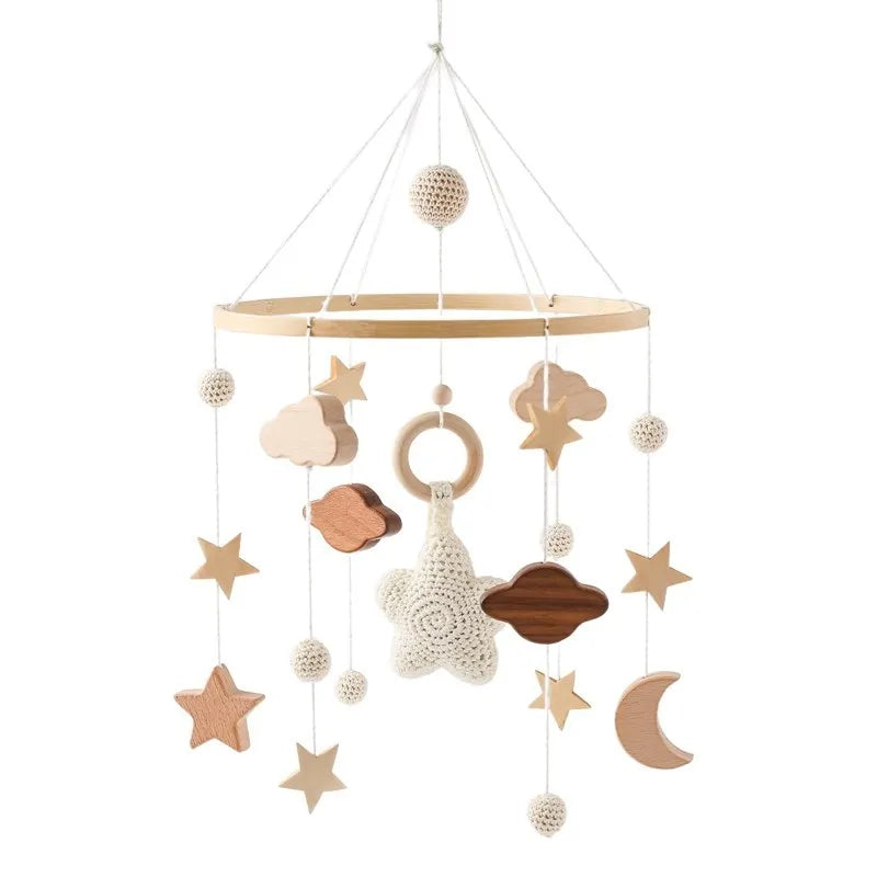 Mobile Wooden Bell Baby Toys 0-12 Months Rattle Toys Bed Newborn Crib mobile With Music Box Bed Bell Hanging Toys Crib Bracket Purest Peak