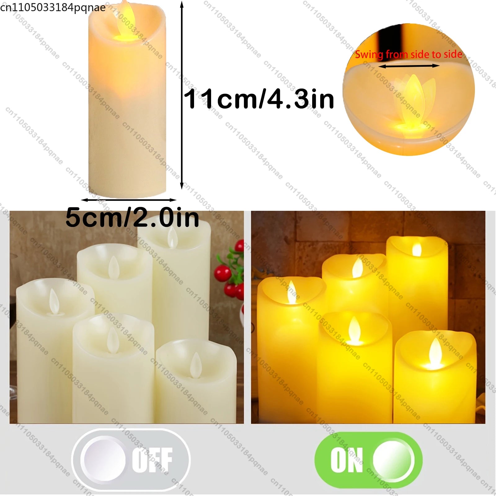 10-120pcs Flameless Fake Candle LED Flickering Candles Battery Operated LED Pillar Candles for Wedding Halloween Decor Party Econic Blanks