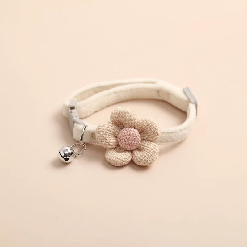 1Pc Cat Collar with Cute Flower Adjustable Buckle Cat Collar Bell Collar Cat Small Pet Supplies Kitten Collar Small Dog Acce Econic Blanks
