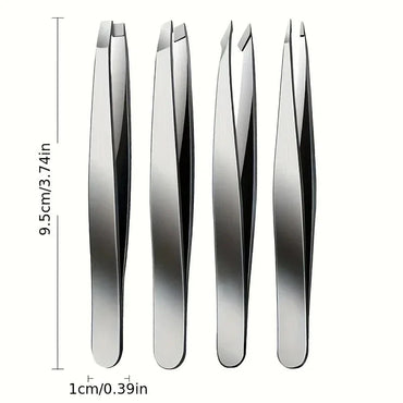 4pcs Set Professional Tweezers Set Perfect For Eyebrow Hair Removal Splinter Very Effortless and Relaxed to Remove for women Econic Blanks