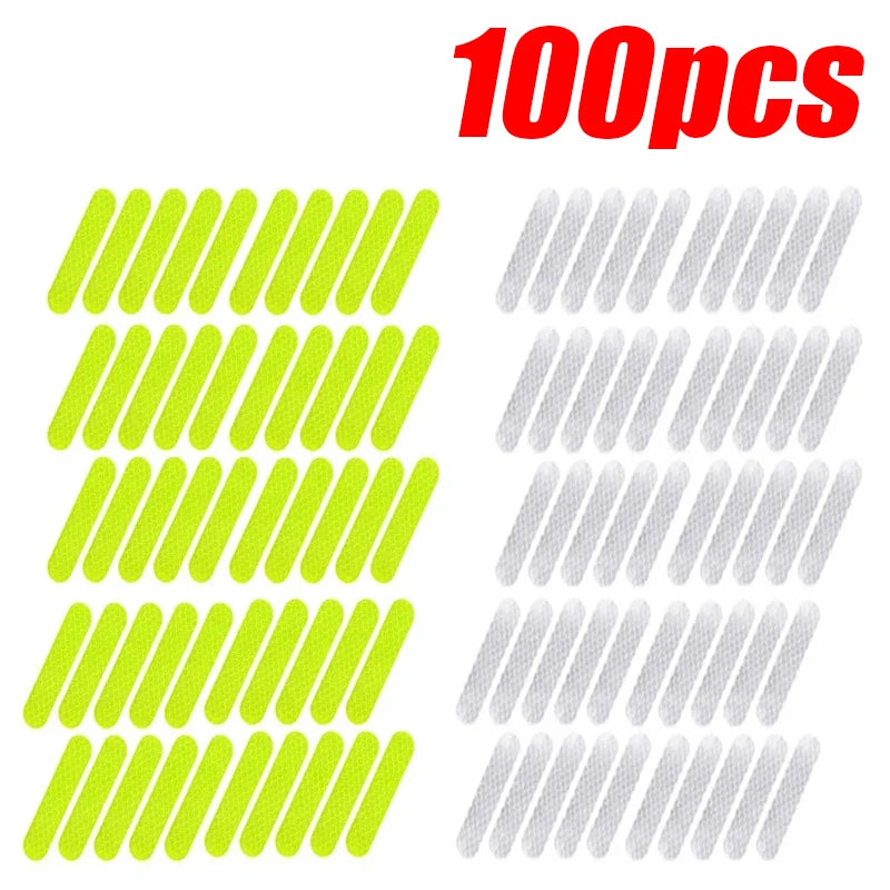 10-100Pcs Motorcycle Helmet Warning Reflective Stickers Night Safety Driving Decorative Strips Sticker Bicycle Moto Car Decals