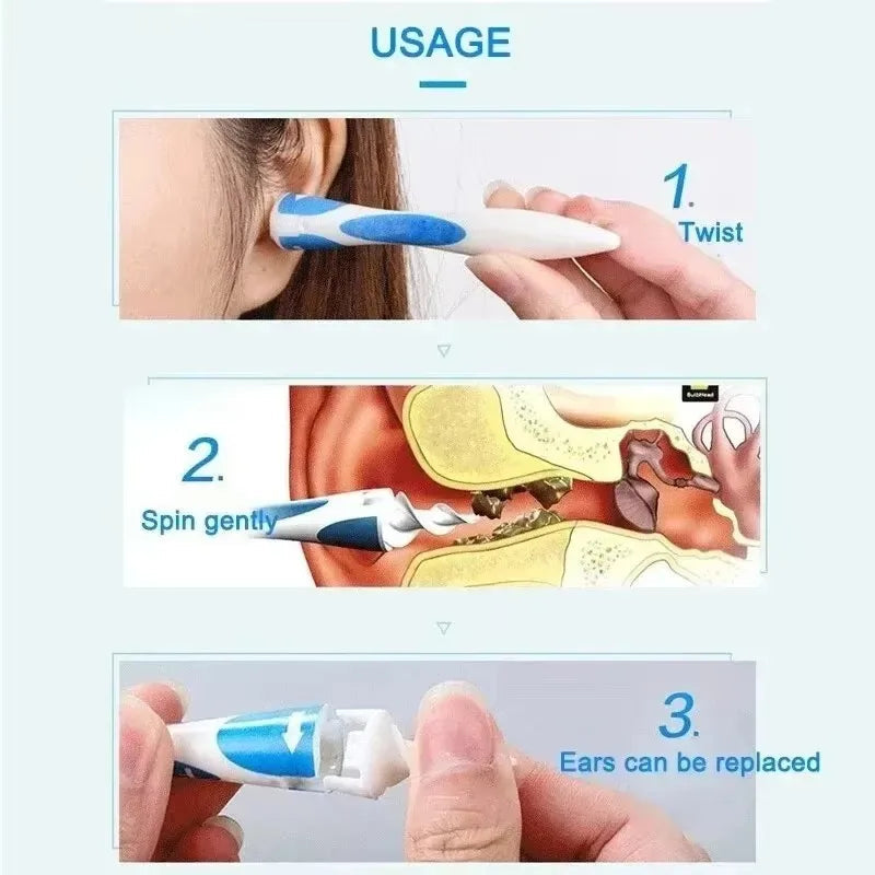 Ear Wax Remover Tool Ear Cleaner With Soft Silicone 16 Replacement Tips Simply To Grab Extract Earwax Econic Blanks