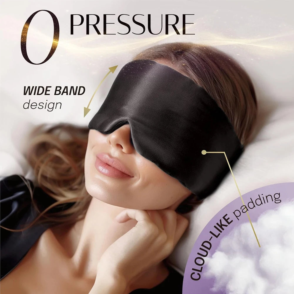 100% Mulberry Silk Sleeping Mask Eyepatch Blocking Light Eyemask Soft Padded Travel Sleeping Aid for Sleep Patch Slaapmasker Purest Peak