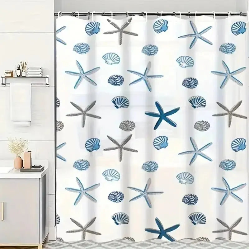 1pc With Pattern Shower Curtain PEVA Waterproof Shower Curtain Bathroom Partition Curtain Bathroom Decoration Accessories Econic Blanks
