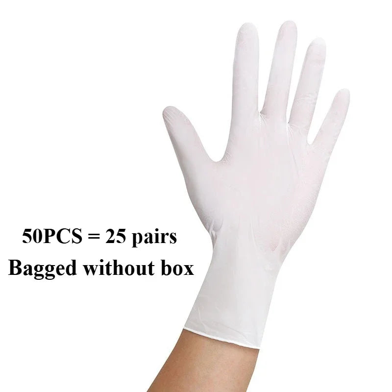 10-100PCS White Nitrile Disposable Gloves,Latex Free,Powder,Household Gloves for Cooking Food Safe Cleaning Work Glove Econic Blanks