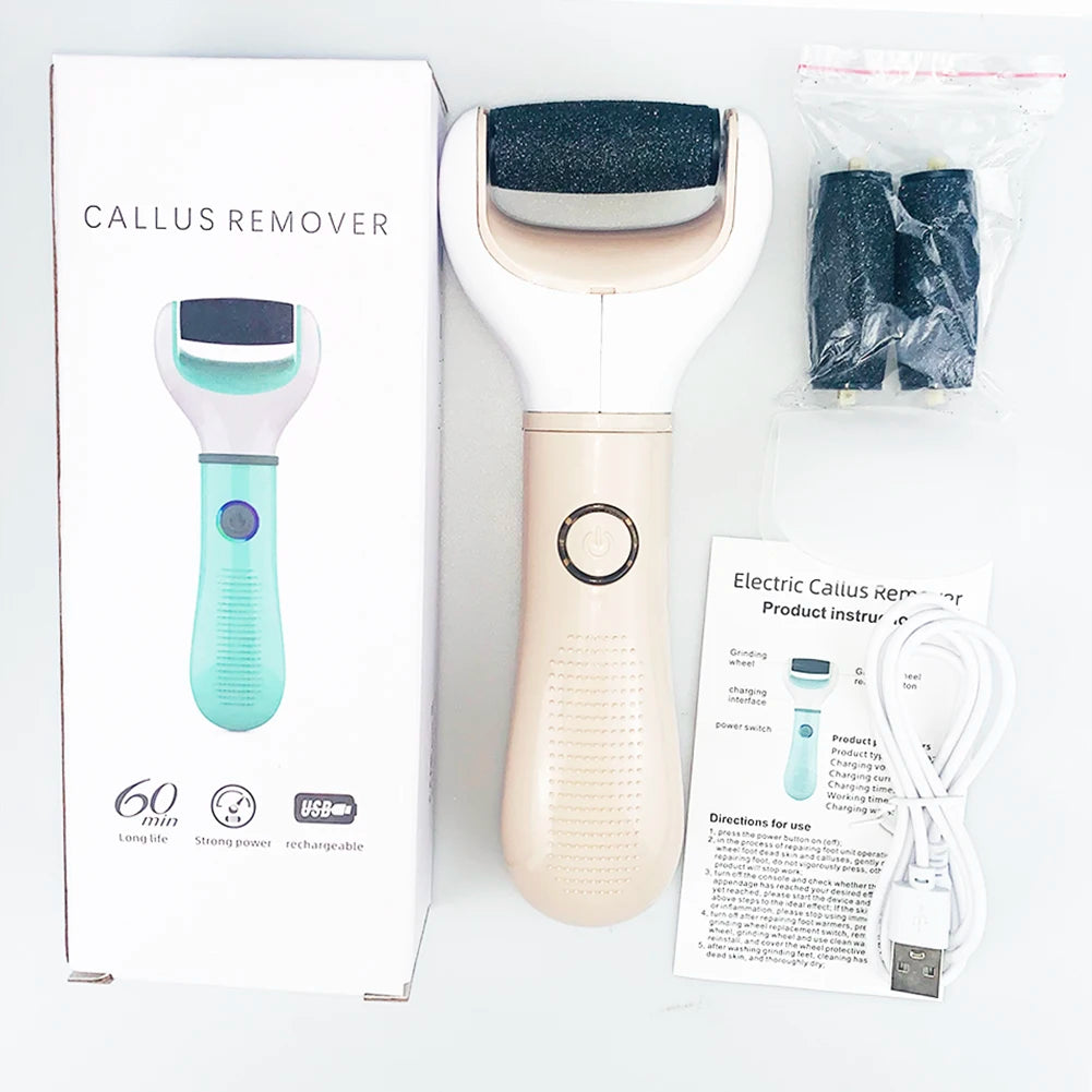 Electric Foot Grinder Dead Skin Remover Feet Scrubber Callus Pedicure Shaver Remove Dry Dead Cracked Safe Foot Care Repair Purest Peak