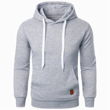 Mens Casual Hooded Collar Drawstring Hoodies Sweatshirts Long Sleeve Shirts Outdoor Streetwear Solid Color Lightweight Pullover Econic Blanks