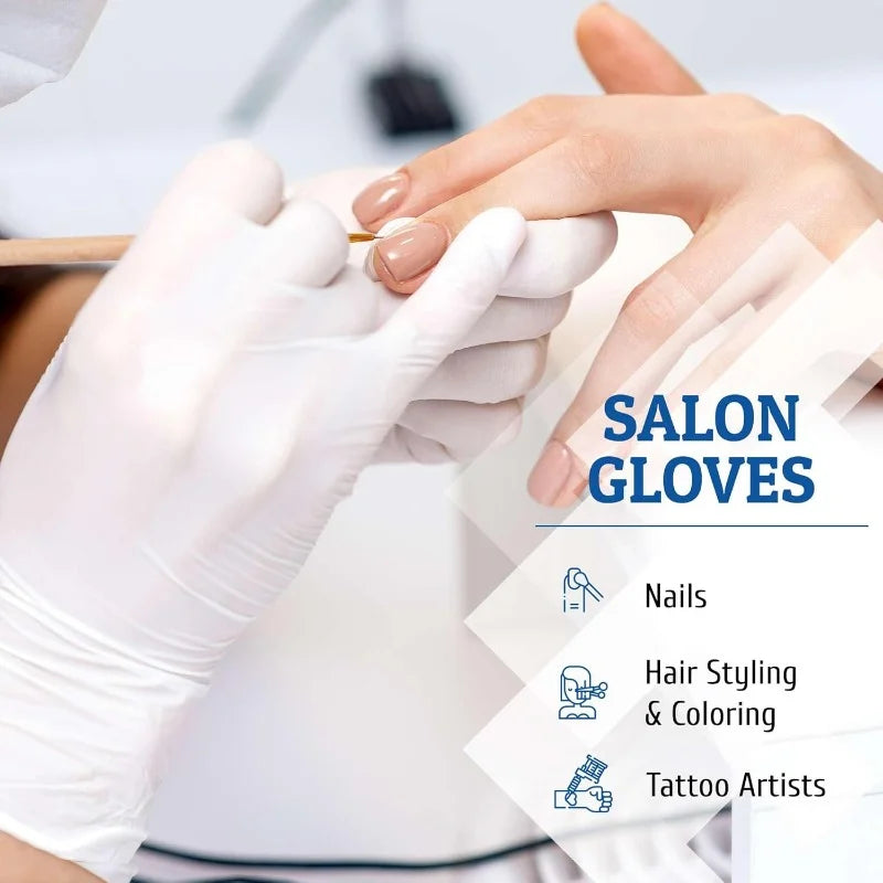 10-100PCS White Nitrile Disposable Gloves,Latex Free,Powder,Household Gloves for Cooking Food Safe Cleaning Work Glove Econic Blanks