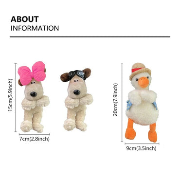 Kawaii Plush Puppy Clutch Decoration – Cute Dog Car Wiper & Turn Signal Switch Ornament with Bowknot | Auto Interior Accessories Econic Blanks