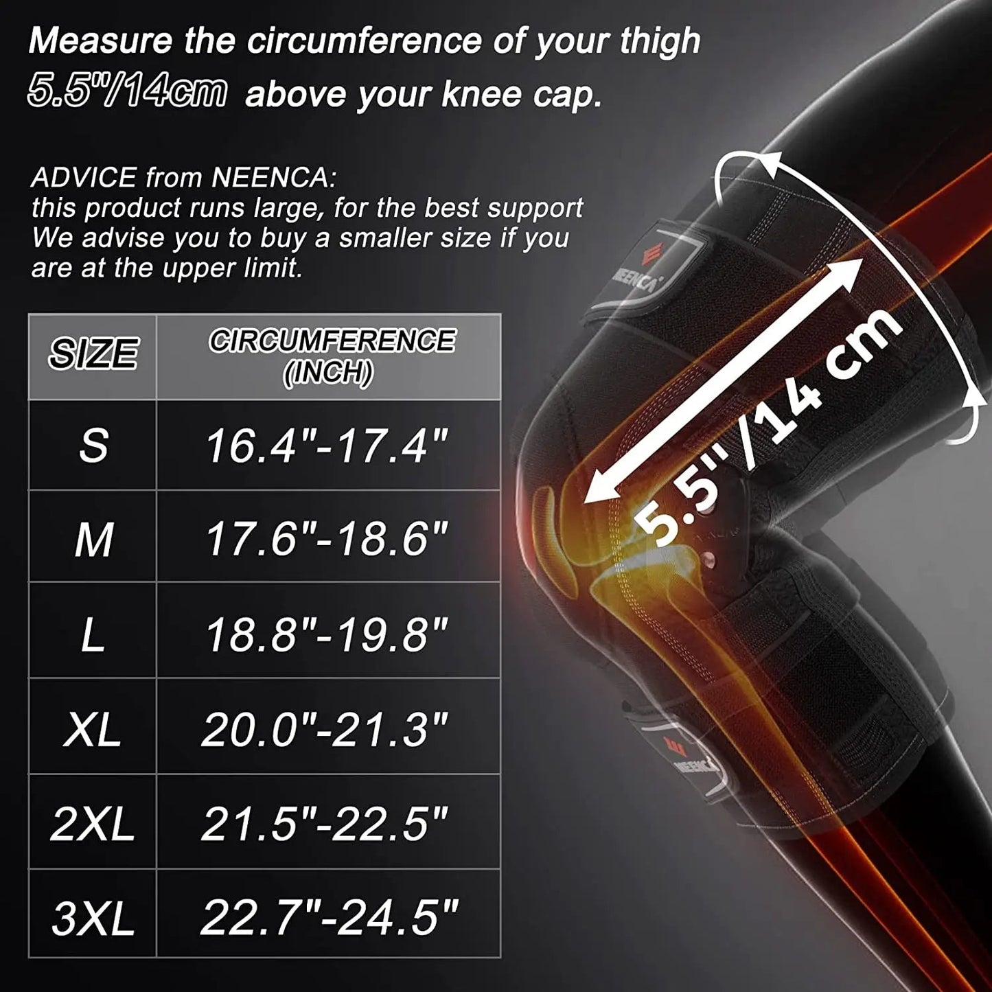 NEENCA Hinged Knee Brace for Knee Pain Knee Support with Side Stabilizers Joint Pain Relief Arthritis Meniscus Tear ACL PCL Quick Pick Grocers