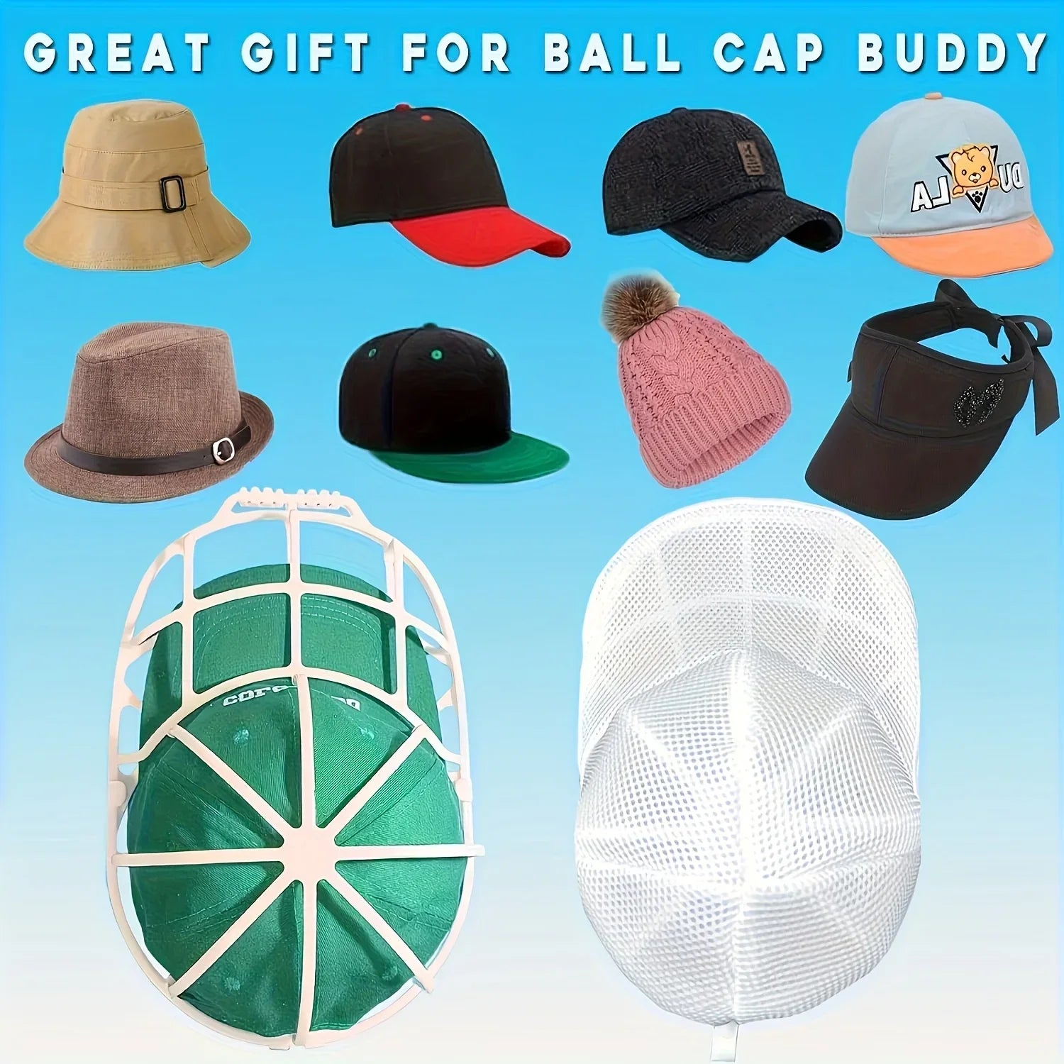 Hat cleaner cage for washing machine, hat cleaner with mesh bag, hat cleaner for baseball cap Econic Blanks