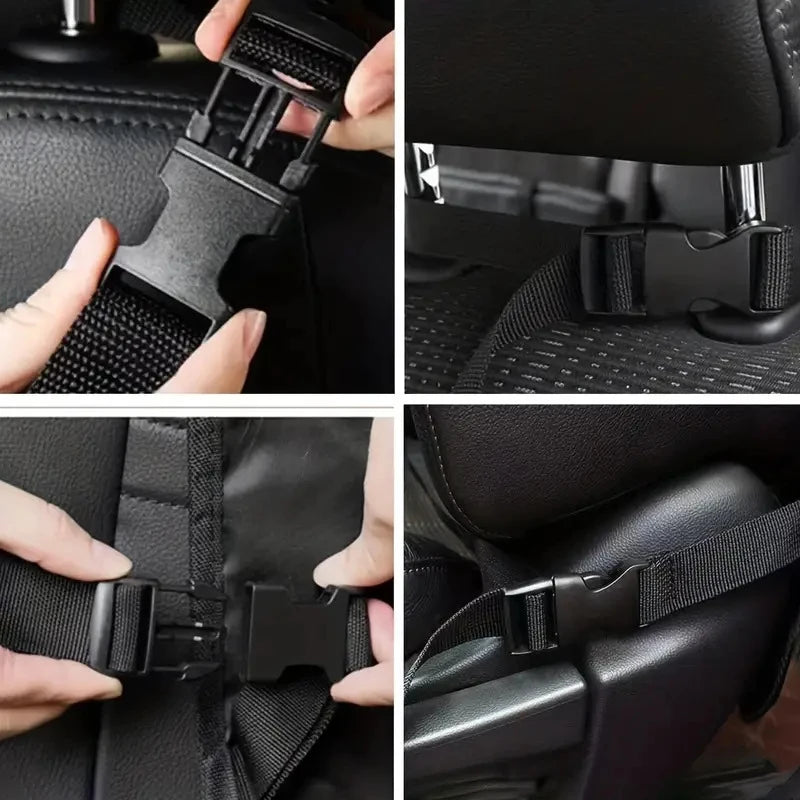 1pc Simple Black large size Multi Grid Seat Back Hanging Car Storage Bag, Multifunction Car Storage Bag For Car, Halloween, Than Econic Blanks