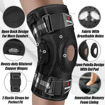 NEENCA Hinged Knee Brace for Knee Pain Knee Support with Side Stabilizers Joint Pain Relief Arthritis Meniscus Tear ACL PCL Quick Pick Grocers
