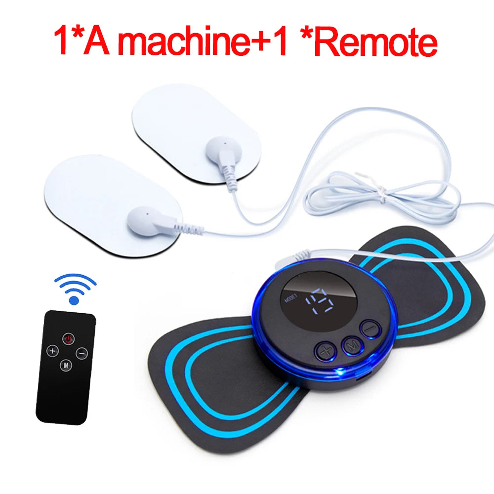 EMS Neck Massager Electric Muscle Stimulator Cervical Sticker Massage Patch Low Frequency Pulse Masajeador Pads Body Pain Relief Quick Pick Grocers