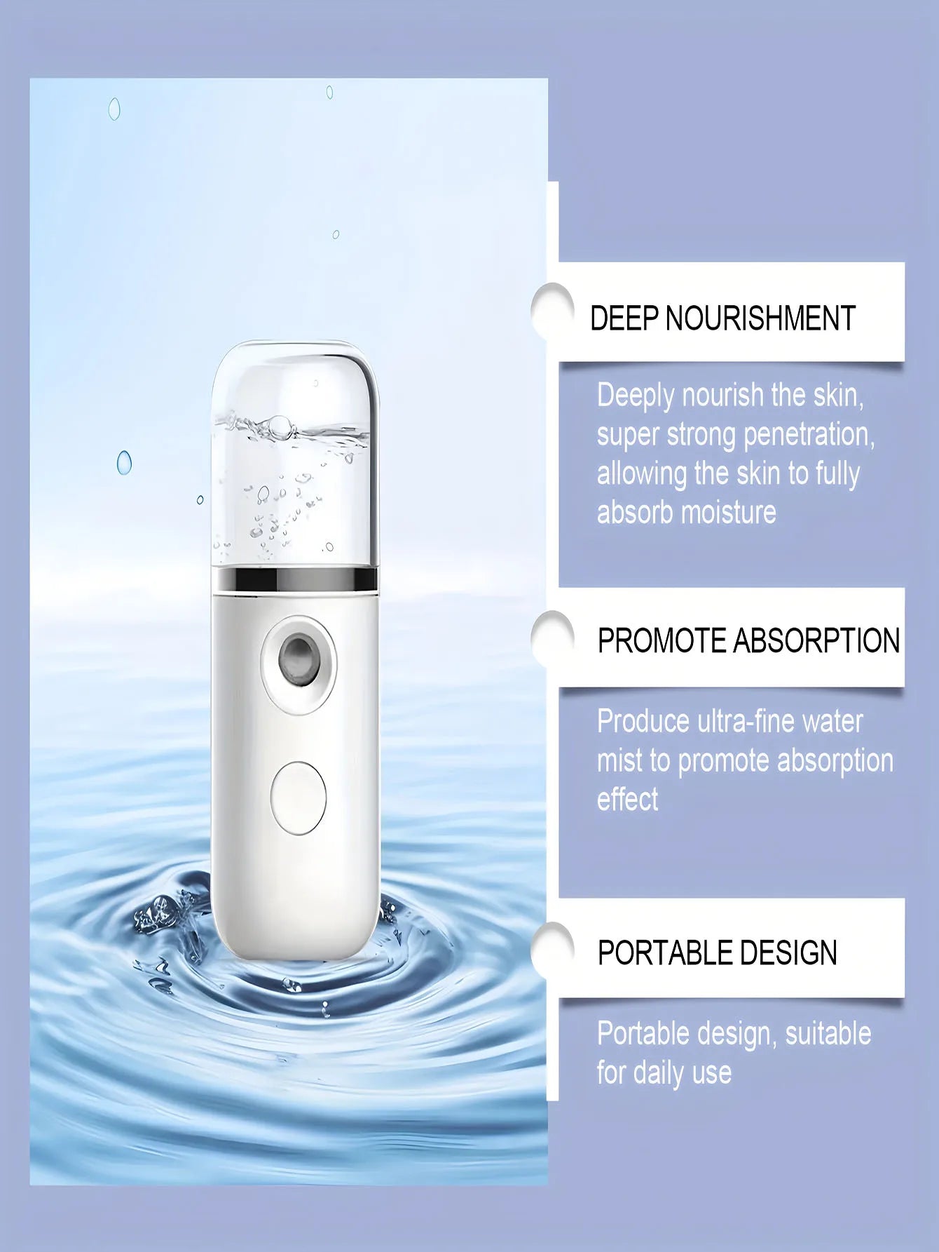 USB Mist Facial Sprayer Humidifier Rechargeable Nebulizer Face Steamer Moisturizing Beauty Instruments Face Skin Care Tools Quick Pick Grocers