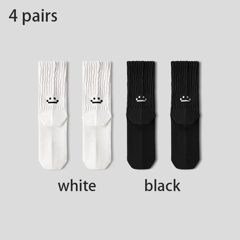 4 Pairs Men's Cotton Work Socks Cushioned Long Running Breathable Ankle Crew Socks Casual Socks for Men Cycling socks Quick Pick Grocers