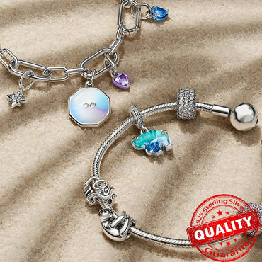 Sparkling Star Mini Dangle Charm Fit Brand Me Bracelet 925 Sterling Silver Me Series Green Heart Mini Charm Girl Party Jewelry Econic Blanks