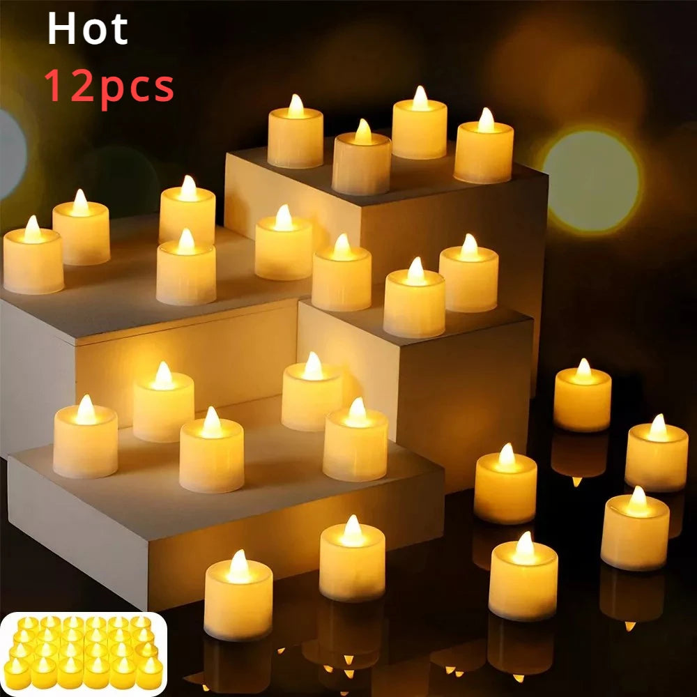 LED Candle Battery Powered Flameless Tea Candle Fake Candle Lamp Wedding Birthday Party Home Decoration Lamp Candlestick Candles Econic Blanks