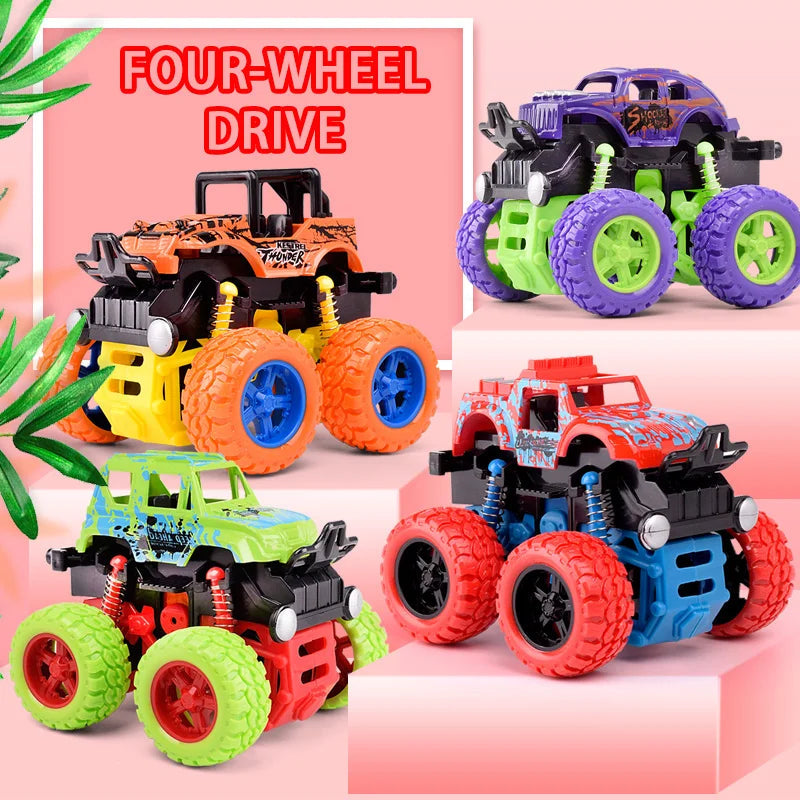 Pull Back Toy Car Inertial Rotation Car Four-wheel Drive Off-road Vehicle SUV Racing Power Car Children's Toy CarGift Quick Pick Grocers