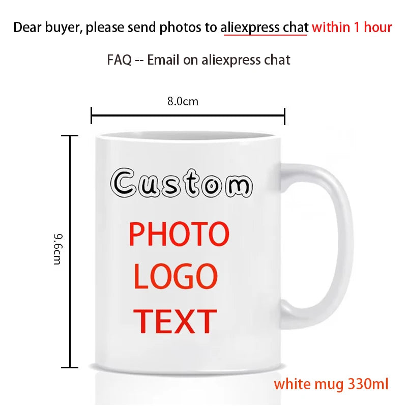 Personalised Your Photo Mug, Custom NAME IMAGE Cup,Customize Coffee Mugs, Tea Cups, Mothers' day, Fathers' day Wedding Gift Quick Pick Grocers