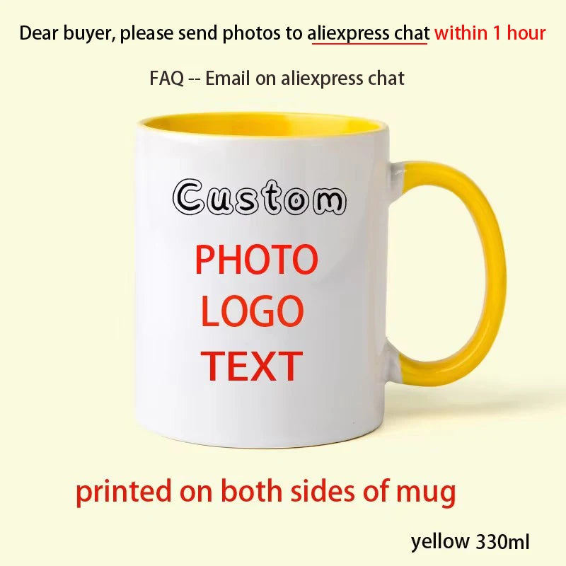 Personalised Your Photo Mug, Custom NAME IMAGE Cup,Customize Coffee Mugs, Tea Cups, Mothers' day, Fathers' day Wedding Gift Quick Pick Grocers
