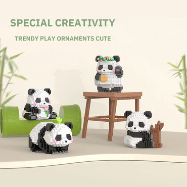 Creative DIY Assemable Animal Cute MINI Chinese Style Animal Panda Building Block Educational Boy Toys For Children Model Bricks Purest Peak Salt