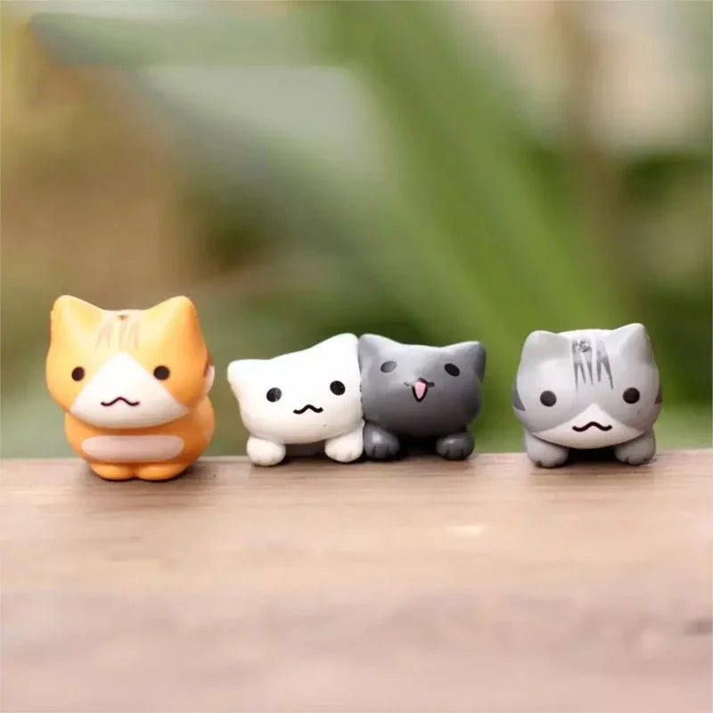 6Pcs/Set Cartoon Lucky Cat Home Garden Bonsai Decorations Miniatures Gift Lovely Micro Landscape Kitten Miniature Craft Quick Pick Grocers