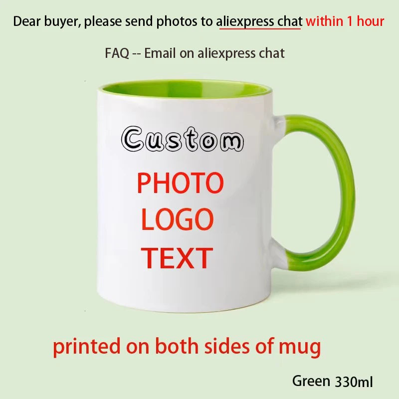 Personalised Your Photo Mug, Custom NAME IMAGE Cup,Customize Coffee Mugs, Tea Cups, Mothers' day, Fathers' day Wedding Gift Quick Pick Grocers