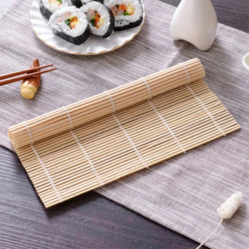 Exquisite Bamboo Sushi Mat with White Finish Seaweed Rice Roll Curling Non Stick Japanese Style Kitchen Essential Sushi Making Quick Pick Grocers