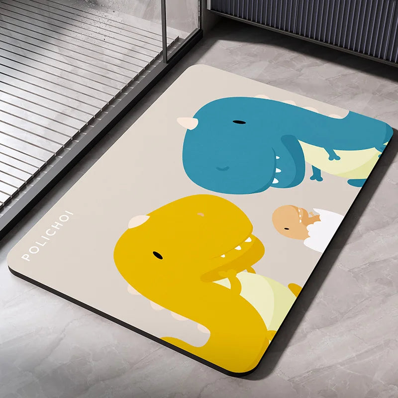 Diatomaceous Earth Bath Mat Bathroom Rug Absorbent Non-slip Floor Foot Mats Quick Dry Shower Carpet Toilet Pad Doormat Washable Econic Blanks