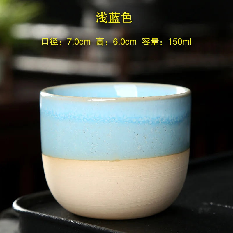 Kiln Change China Ceramic Tea Cup Pottery Jianzhan Drinkware Temmoku Glaze Porcelain Kung Fu Cups Set for Water Latte Milk Quick Pick Grocers