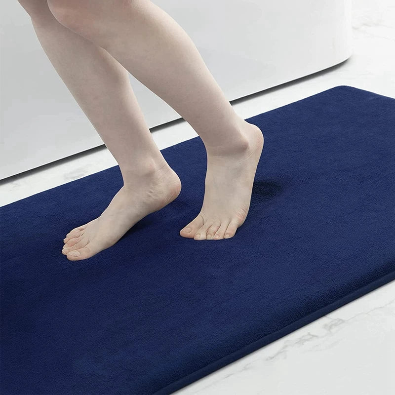 Homaxy Super Absorbent Bath Mat Memory Foam Carpet Non-Slip Toilet Bathroom Rug Soft Living Room Bedroom Shower Decor Foot Rug Quick Pick Grocers
