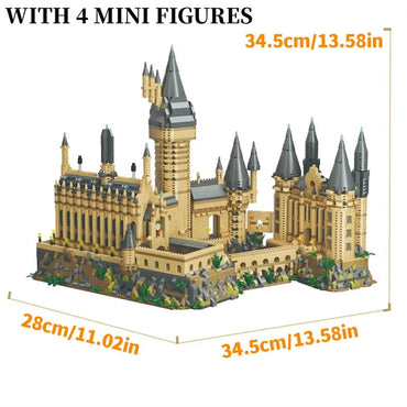 New Magic Castle Micro Building Blocks Light Up Street View Architecture Creative MOC Model Kit Kids Christmas Birthday Gifts Purest Peak Salt