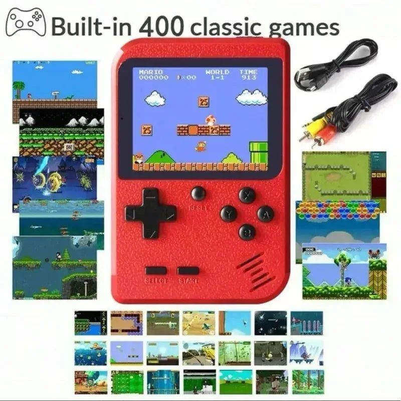 A Red Retro Classic Games Children's Handheld Small Game Console With 400 Game Charging Can Be Connected To The TV Quick Pick Grocers