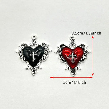 10/12PCS Retro Dark Style Personalized Thorn Rose Cross Pendant DIY Accessories Quick Pick Grocers