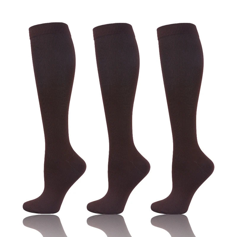 58 Styles 3 Pairs/Pack Compression Socks Knee High 30MmHg Women Men Sports Socks Edema Diabetes Varicose Veins Running Socks Quick Pick Grocers