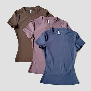 Women Yoga Top Seamless Sport T Shirts Fitness Clothes Short Sleeve Yoga Shirt Gym Top Running Active Wear Quick Pick Grocers
