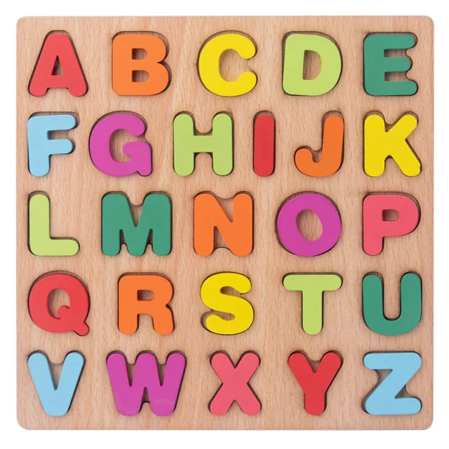 Baby Wooden Puzzles Montessori Toys 1 2 3 Years Toddler Toys Hand Grab Board Alphabet Number Cognition Learning Educational Toys Quick Pick Grocers
