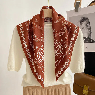 Spring/Summer 70cm Cashew Print Square Scarf Women’s Breathable Imitation Silk Bandanna Luxury Female Neckerchief Fashion Hijab Quick Pick Grocers