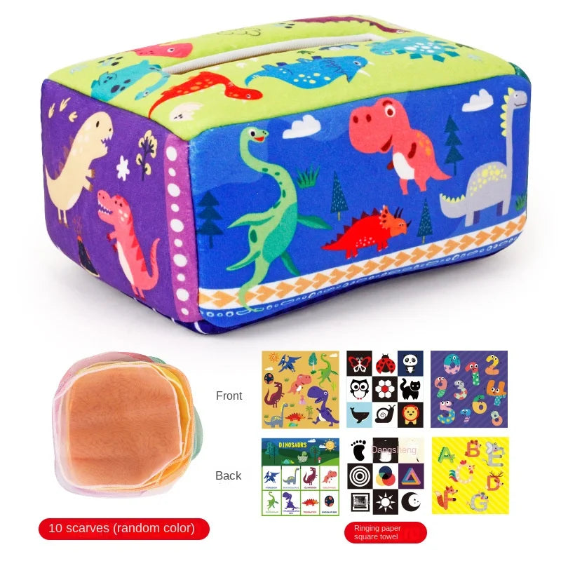 Baby Montessori Toy,Magic Tissue Box,Educational Learning Activity Sensory Toy For Kids Finger Exercising Busy Board Baby Game Purest Peak