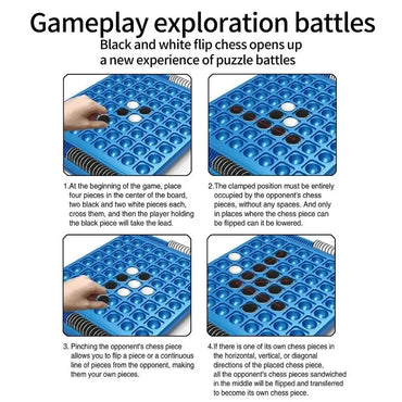 Dual-Side Flip Board Strategy Game for 2 Players Logic Training Educat for 2 Players Logic Training Educational Brain Teaser Toy Quick Pick Grocers