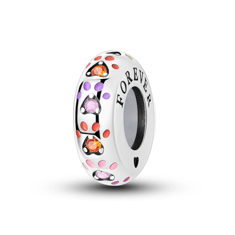 100% 925 Sterling Silver Rainbow Zircon Colorful Butterfly Dragon Shaped Silicone Stopper Charms Beads Fit DIY Bracelets Jewelry Econic Blanks