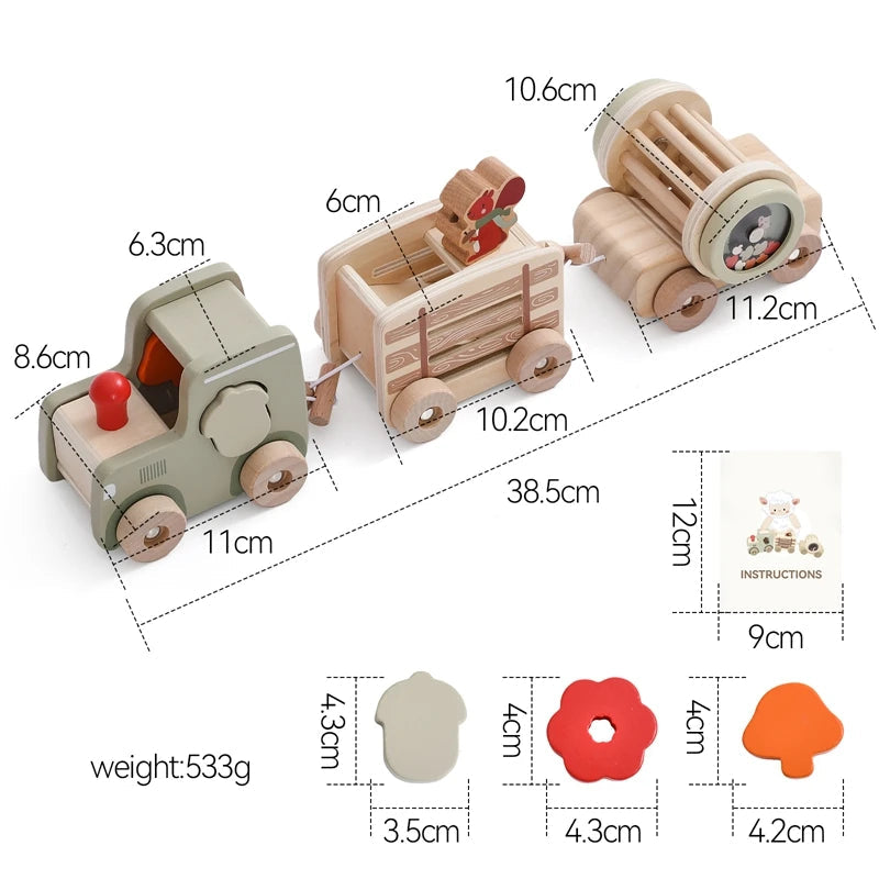 Wooden Train Birthday Toy Montessori Toys Baby Educational Toys Wooden Trolley Baby Learning Toys Number Of Wood Baby's Toys Purest Peak