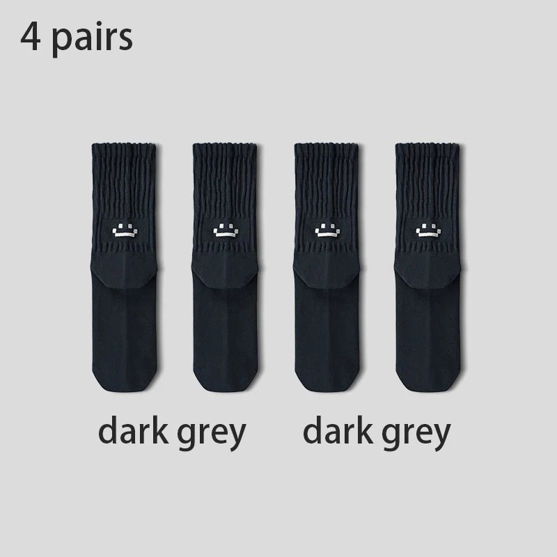 4 Pairs Men's Cotton Work Socks Cushioned Long Running Breathable Ankle Crew Socks Casual Socks for Men Cycling socks Quick Pick Grocers