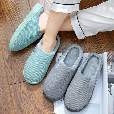 Thick Sole Home Indoor Outside Men And Women Couples Winter Household Warm Fluffy Slippers High Heels Plush Cotton Shoes Ladies Purest Peak