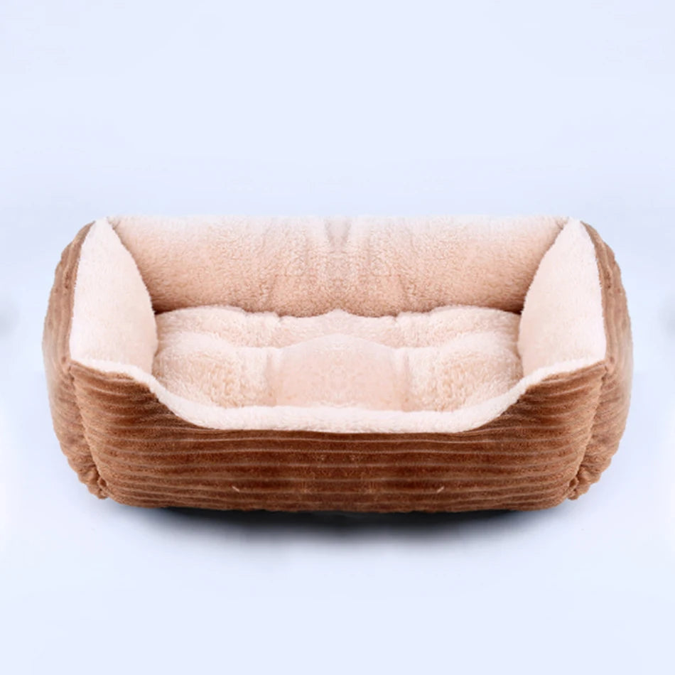 Bed for Dog Cat Pet Square Plush Kennel Medium Small Dog Sofa Bed Cushion Pet Calming Dog Bed House Pet Supplies Winter Quick Pick Grocers
