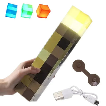 11.5 Inch Brownstone Torch Led Night Lights USB Rechargeable Table Light Game Room Decoration Lamp Kids Birthday Gifts Toy Lamps Quick Pick Grocers