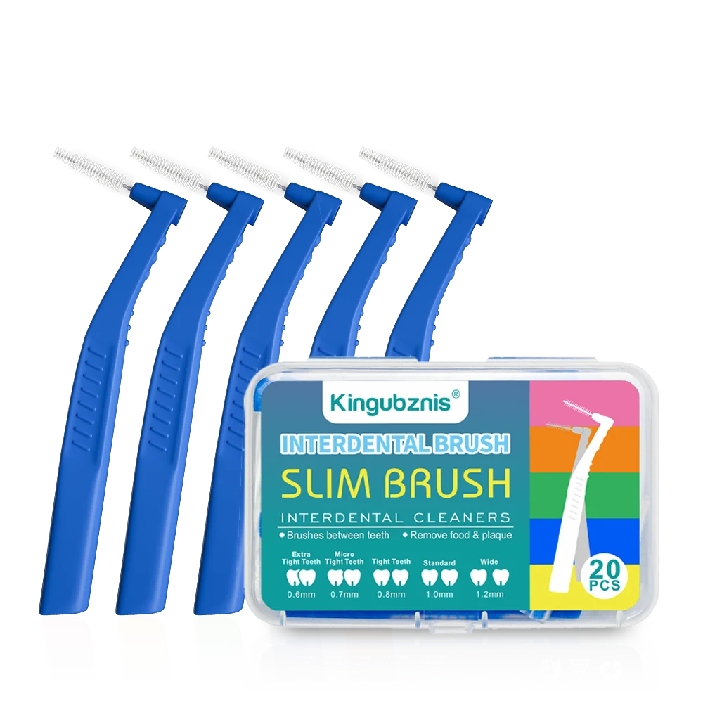 Kingubznis 20pcs Interdental Brush For Dental Orthodontics Clean Between Teeth Cleaning Tools Soft Mini Brush With Dust Cover Econic Blanks